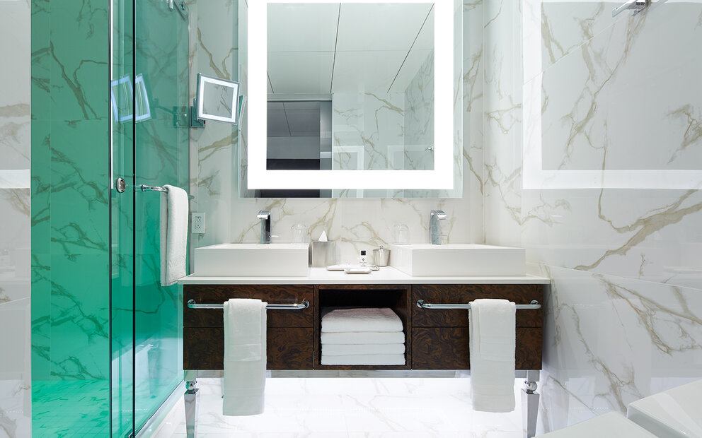 Luxury bathroom appointments at our Montreal Hotel